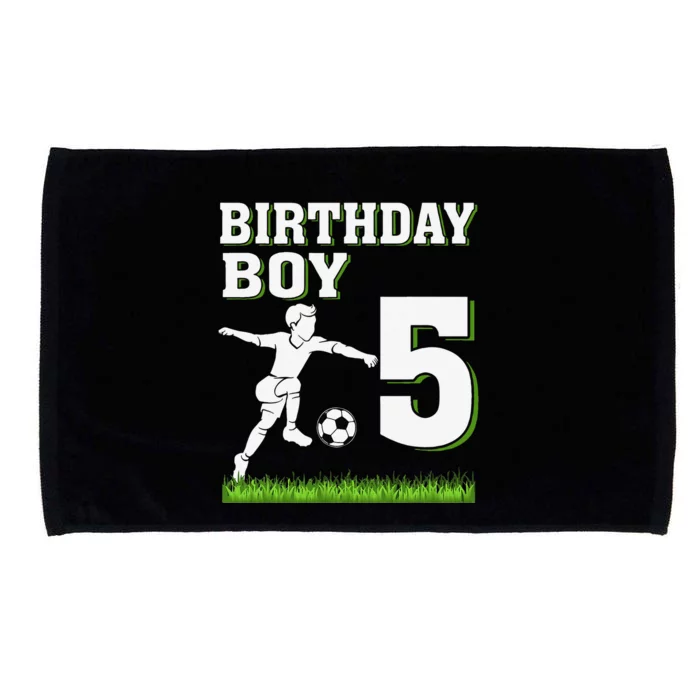 5 Year Old Soccer 5th Birthday Party Theme Microfiber Hand Towel