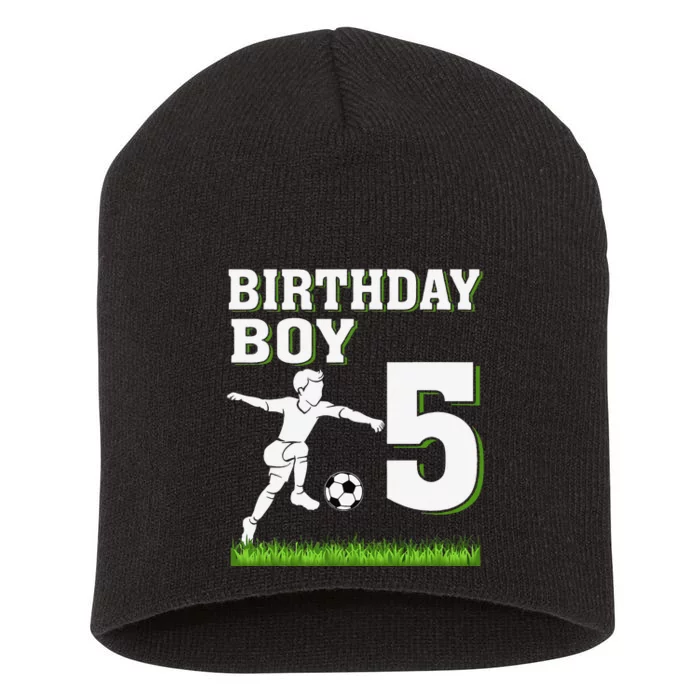 5 Year Old Soccer 5th Birthday Party Theme Short Acrylic Beanie