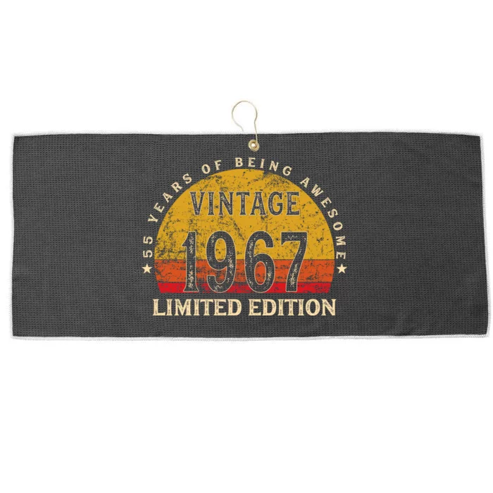 55 Year Old Gifts Retro Vintage 1967 Limited Edition 55th Birthday Large Microfiber Waffle Golf Towel