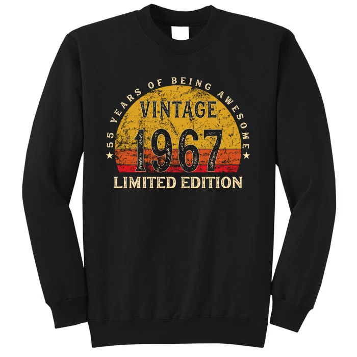 55 Year Old Gifts Retro Vintage 1967 Limited Edition 55th Birthday Tall Sweatshirt