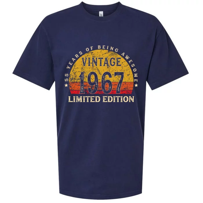 55 Year Old Gifts Retro Vintage 1967 Limited Edition 55th Birthday Sueded Cloud Jersey T-Shirt