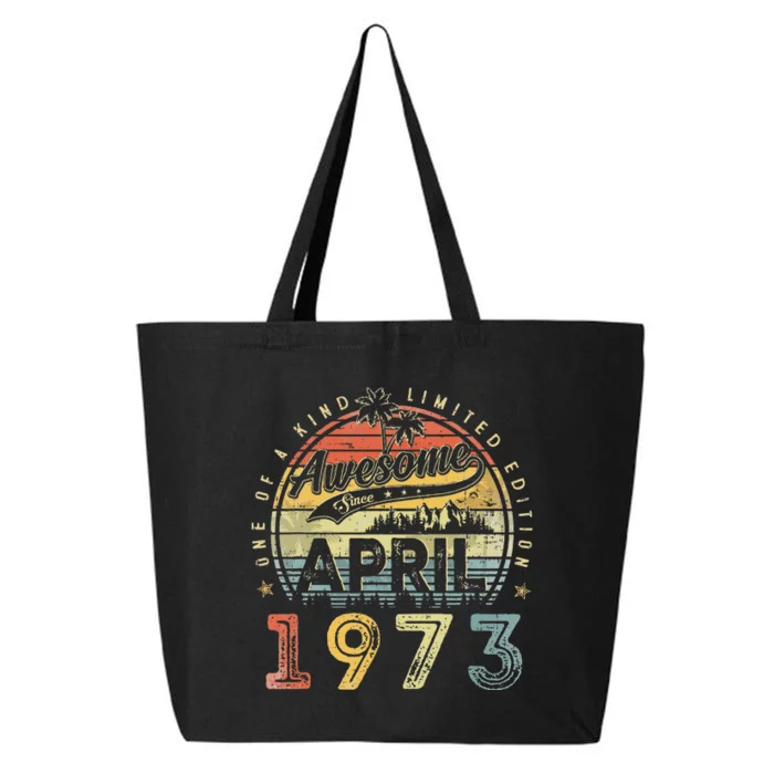 50 Year Old Awesome Since April 1973 50th Birthday 25L Jumbo Tote