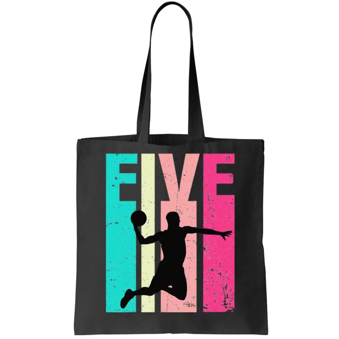 5 Years Old 5th Birthday Basketball Gift For Party Tote Bag