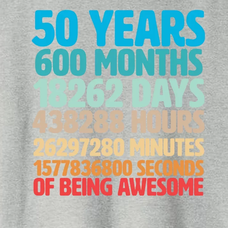 50 Years Of Being Awesome 50th Birthday Time Breakdown Women's Crop Top Tee