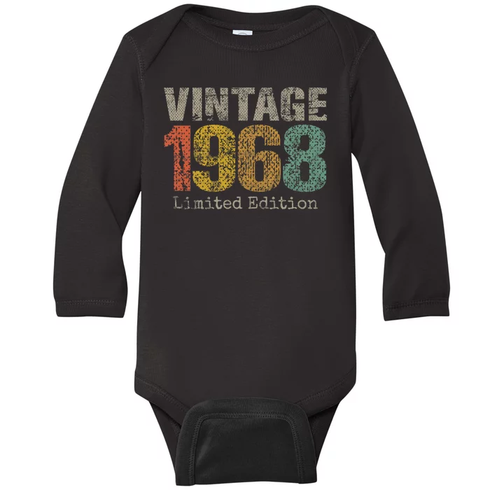 56 Year Old Gifts Vintage 1968 Limited Edition 56th Birthday Baby Long Sleeve Bodysuit