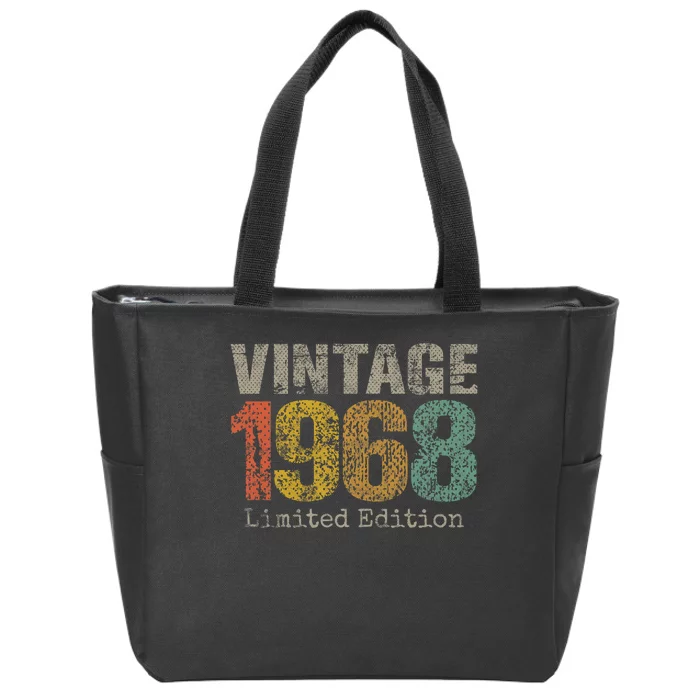 56 Year Old Gifts Vintage 1968 Limited Edition 56th Birthday Zip Tote Bag