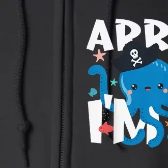 5 Years Old Birthday Cute Octopus Pirate 5th Bday Gift Full Zip Hoodie