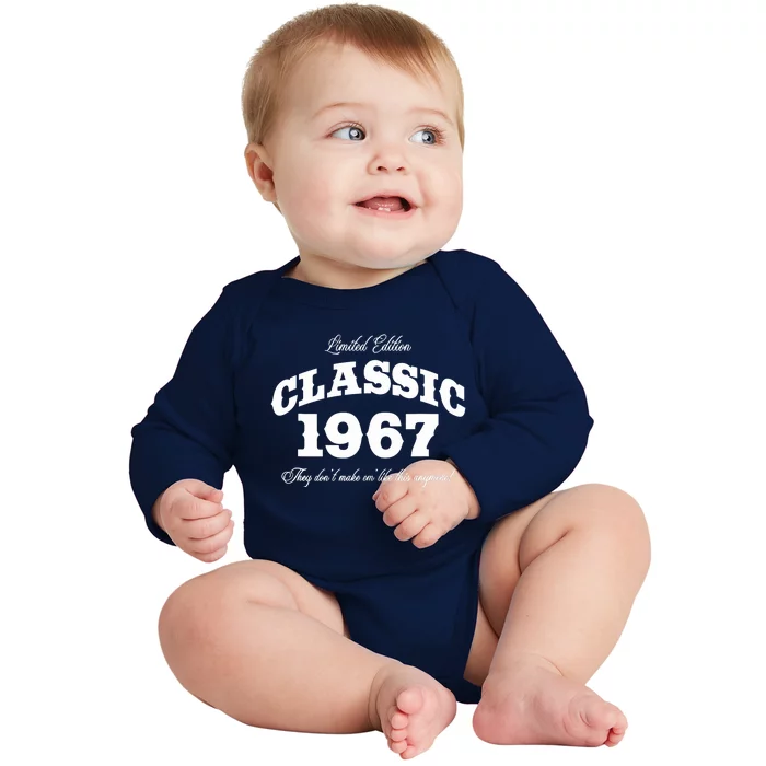 56 Year Old: Vintage Classic Car 1967 56th Birthday Baby Long Sleeve Bodysuit