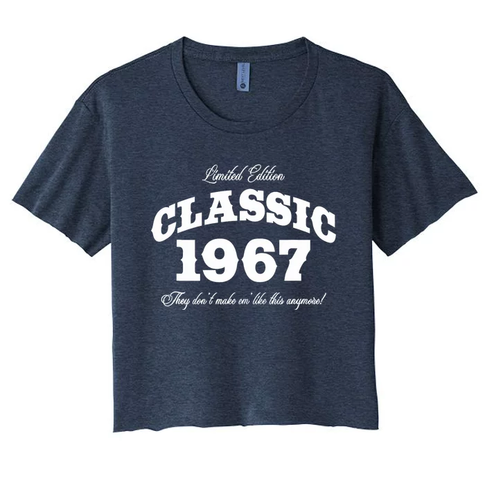 56 Year Old: Vintage Classic Car 1967 56th Birthday Women's Crop Top Tee