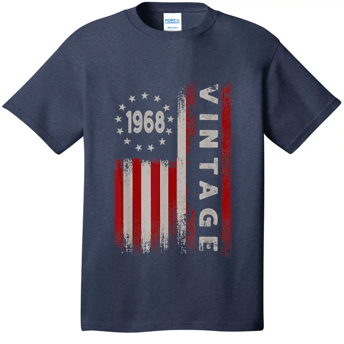 55 Year Old Gifts Vintage 1968 American Flag 55th Birthday T-Shirt