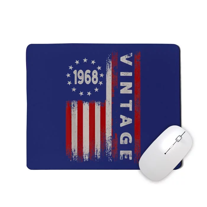 55 Year Old Gifts Vintage 1968 American Flag 55th Birthday Mousepad