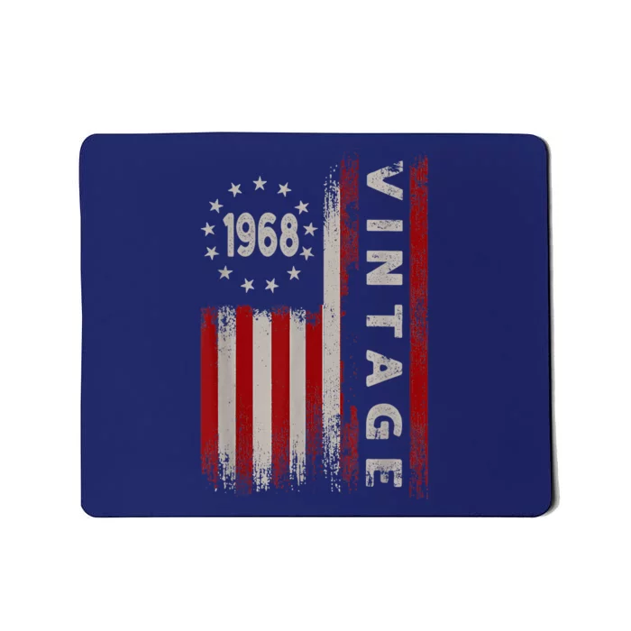 55 Year Old Gifts Vintage 1968 American Flag 55th Birthday Mousepad