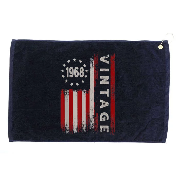 55 Year Old Gifts Vintage 1968 American Flag 55th Birthday Grommeted Golf Towel