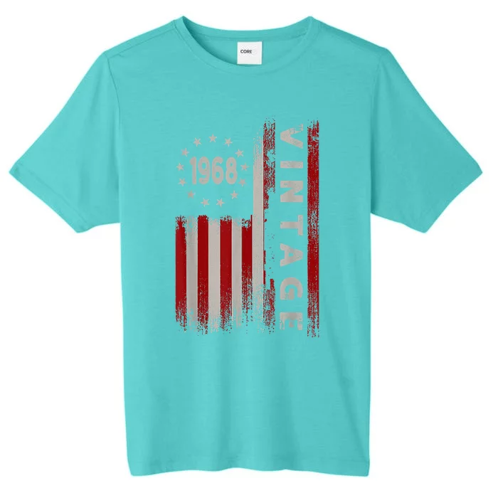 55 Year Old Gifts Vintage 1968 American Flag 55th Birthday ChromaSoft Performance T-Shirt