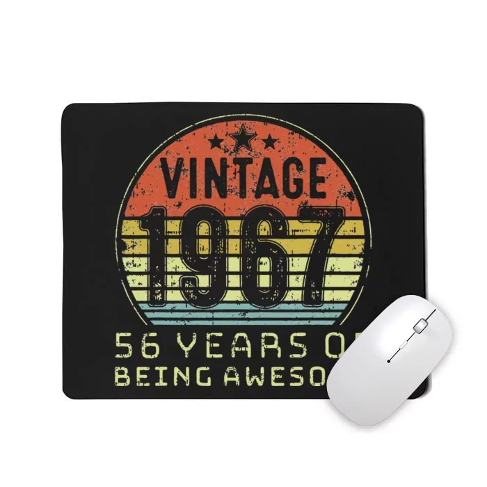 56 Year Old Birthday Vintage 1967 56th Birthday Mousepad