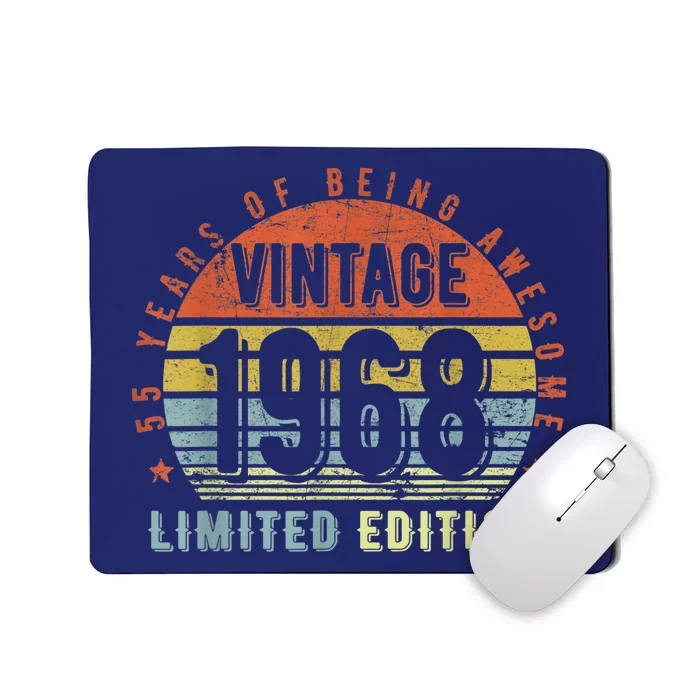 55 Year Old Gifts Vintage 1968 Limited Edition 55th Birthday Mousepad