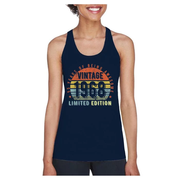 55 Year Old Gifts Vintage 1968 Limited Edition 55th Birthday Women's Racerback Tank