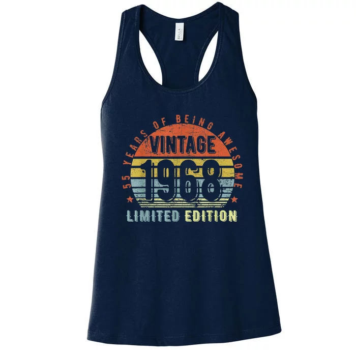 55 Year Old Gifts Vintage 1968 Limited Edition 55th Birthday Women's Racerback Tank