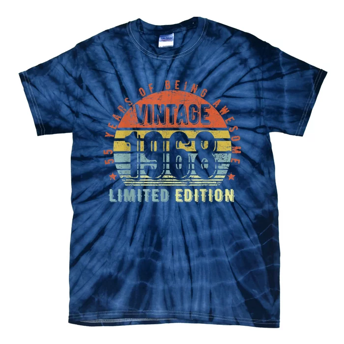 55 Year Old Gifts Vintage 1968 Limited Edition 55th Birthday Tie-Dye T-Shirt