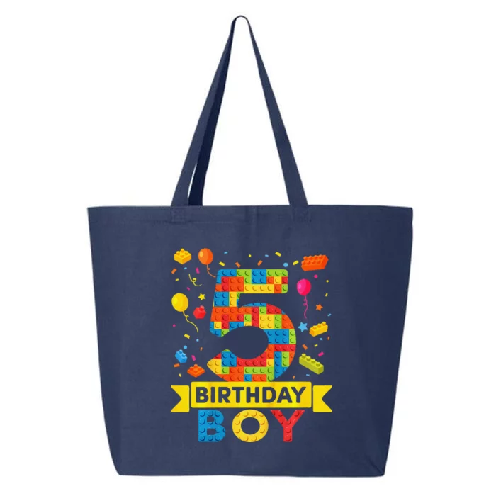 5 Year Old Building Blocks 5th Birthday Boy 25L Jumbo Tote