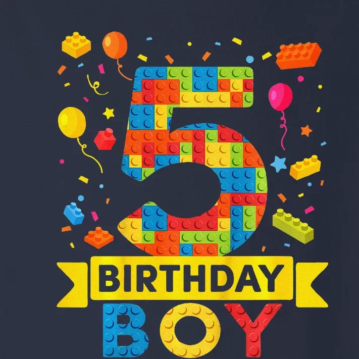 5 Year Old Building Blocks 5th Birthday Boy Toddler Long Sleeve Shirt