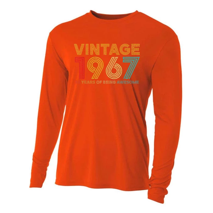 55 Year Old Vintage 1967 Limited Edition 55th Birthday Cooling Performance Long Sleeve Crew