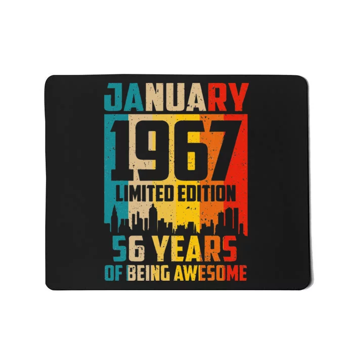 56 Years Old Gifts Vintage January 1967 56th Birthday Mousepad