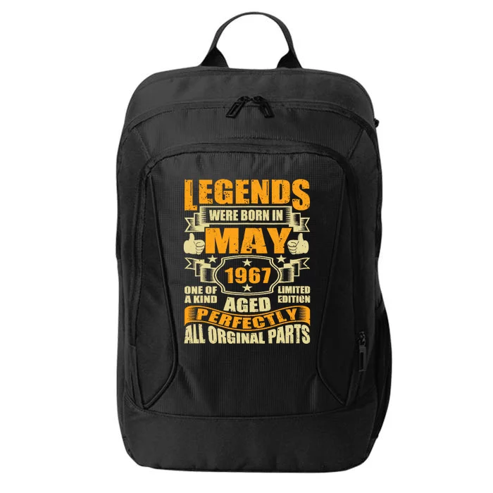 57 Years Old Legends Were Born In May 1967 57th Birthday City Backpack