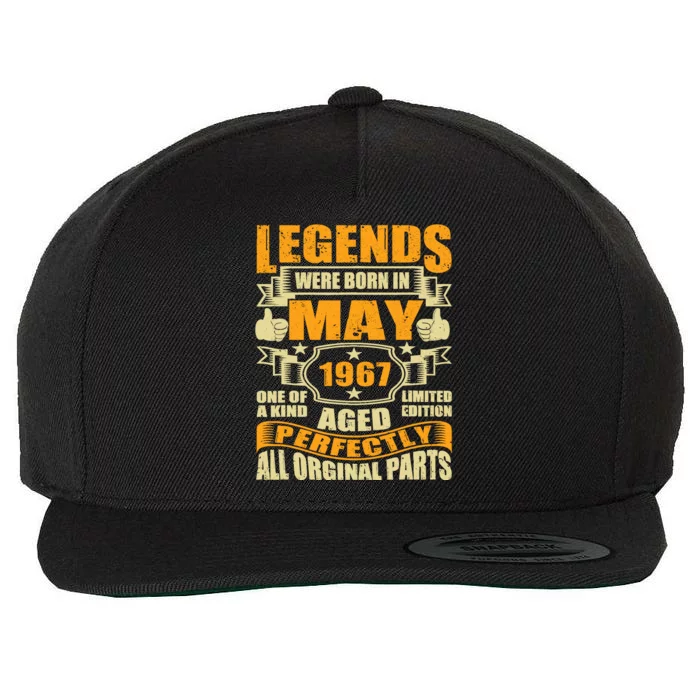 57 Years Old Legends Were Born In May 1967 57th Birthday Wool Snapback Cap