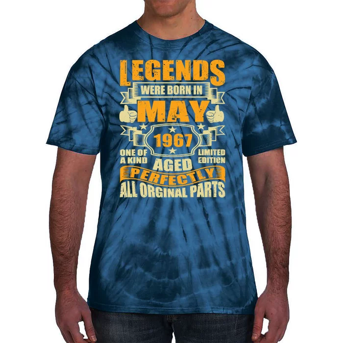 57 Years Old Legends Were Born In May 1967 57th Birthday Tie-Dye T-Shirt