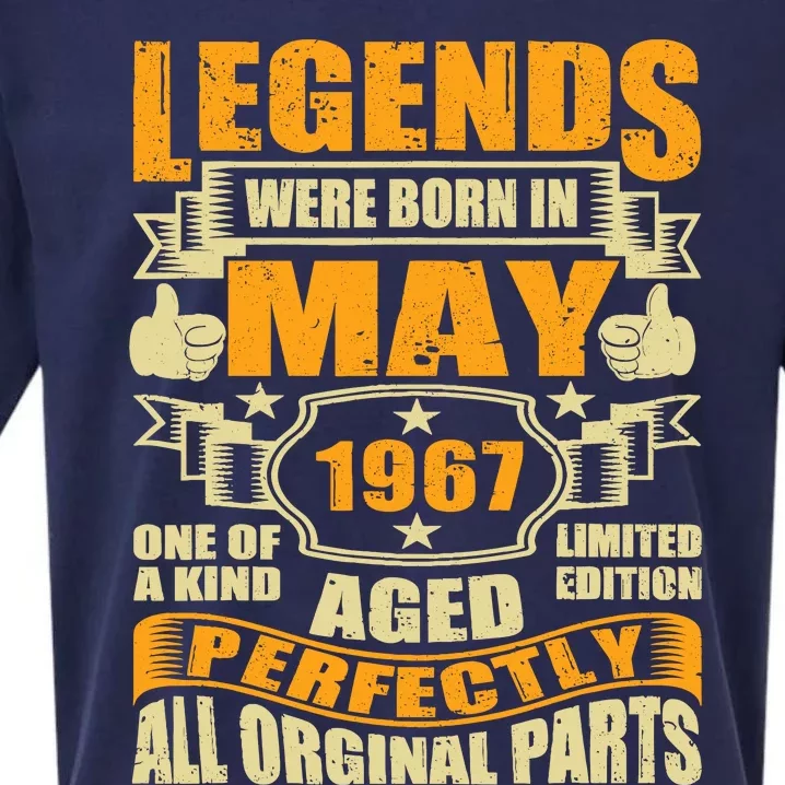 57 Years Old Legends Were Born In May 1967 57th Birthday Sueded Cloud Jersey T-Shirt