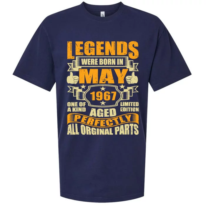 57 Years Old Legends Were Born In May 1967 57th Birthday Sueded Cloud Jersey T-Shirt