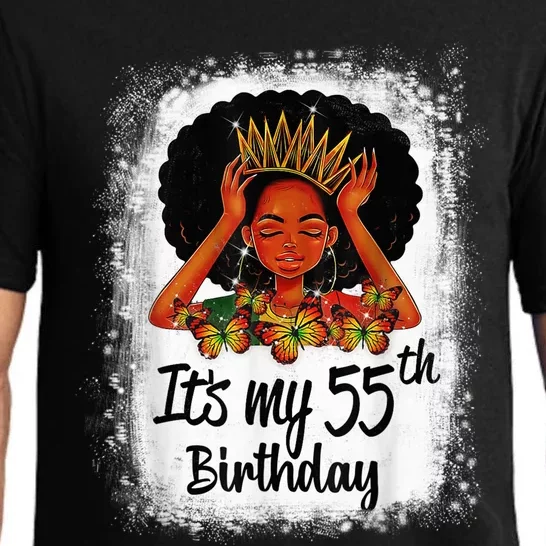 55 Years Old Black Melanin Wo Girl It's My 55th Birthday Pajama Set