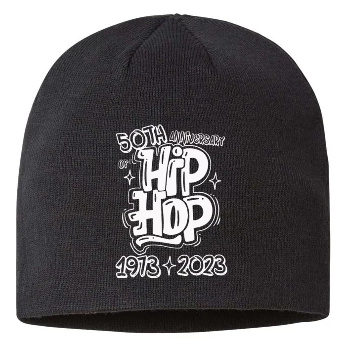 50 Years Old 50th Anniversary Of Hip Hop Graffiti Hip Hop 8 1/2in Sustainable Knit Beanie