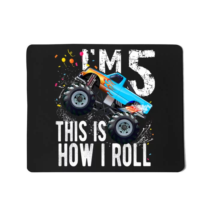 5 Year Old Gift Cool 5th Birthday Boy Gift For Monster Truck Car Lovers Mousepad