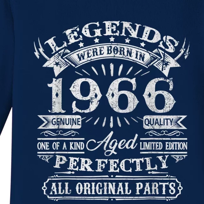 55 Years Old Gifts Legend Were Born In 1966 55th Birthday Baby Long Sleeve Bodysuit