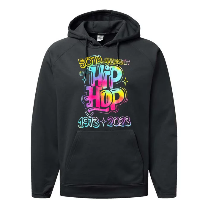 50 Years Old 50th Anniversary Of Hip Hop Tie Dye Hip Hop Performance Fleece Hoodie