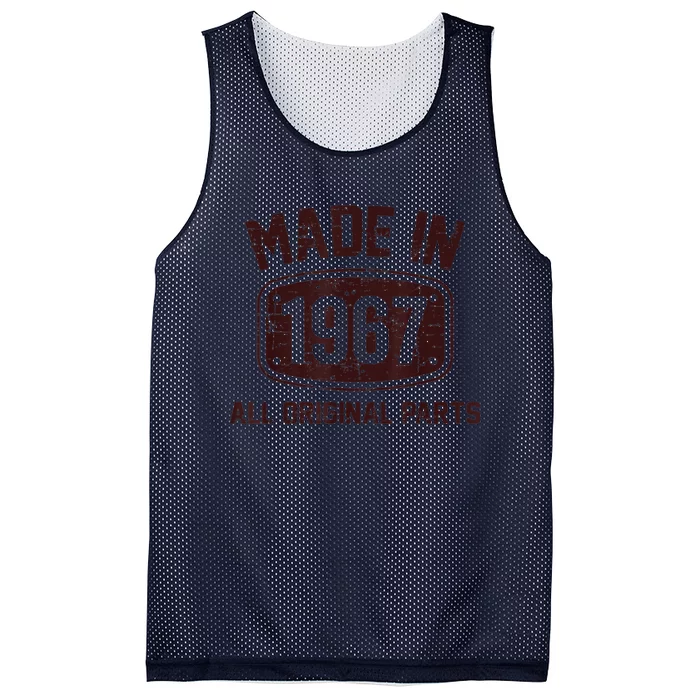 55 Years Old Made in 1967 All Original Parts 55th Birthday Mesh Reversible Basketball Jersey Tank