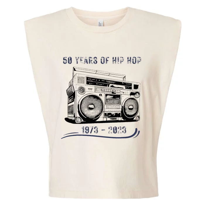 50 Years Of Hip Hop 50th Anniversary Of Rap Garment-Dyed Women's Muscle Tee