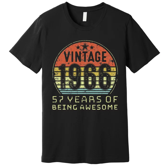 57 Year Old Birthday Vintage 1966 57th Birthday Premium T-Shirt