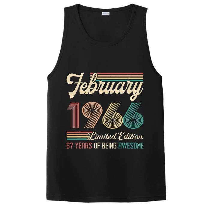 57 Years Old Gifts Vintage February 1966 57th Birthday Performance Tank