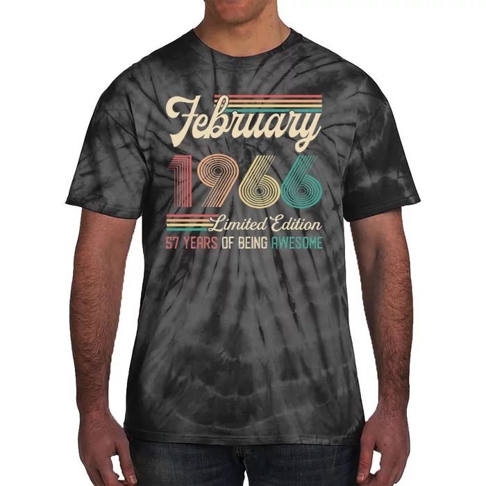 57 Years Old Gifts Vintage February 1966 57th Birthday Tie-Dye T-Shirt