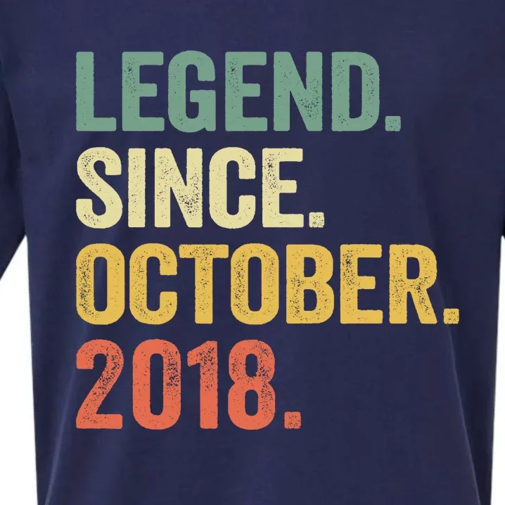 5 Year Old Gifts 5th Birthday Legend Since October 2018 Sueded Cloud Jersey T-Shirt