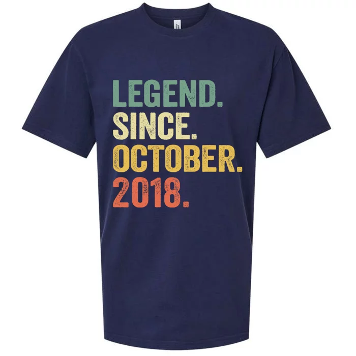 5 Year Old Gifts 5th Birthday Legend Since October 2018 Sueded Cloud Jersey T-Shirt