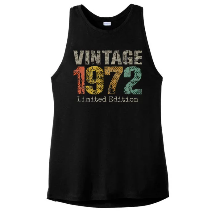 52 Year Old Gifts Vintage 1972 Limited Edition 52nd Birthday Ladies Tri-Blend Wicking Tank