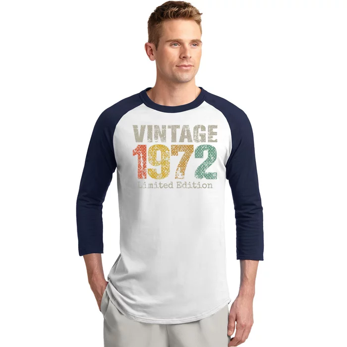 52 Year Old Gifts Vintage 1972 Limited Edition 52nd Birthday Baseball Sleeve Shirt