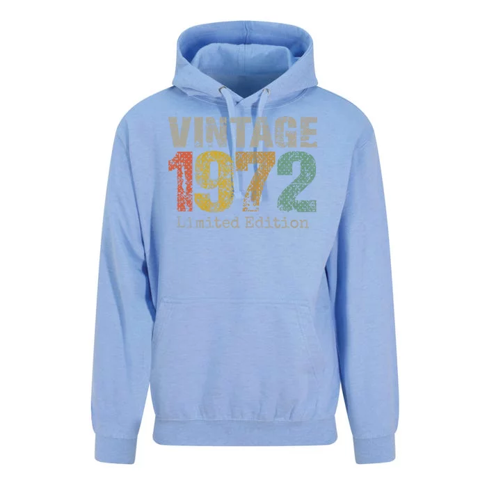 52 Year Old Gifts Vintage 1972 Limited Edition 52nd Birthday Unisex Surf Hoodie