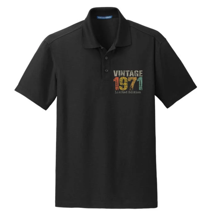 53 Year Old Gifts Vintage 1971 Limited Edition 53rd Birthday Dry Zone Grid Performance Polo