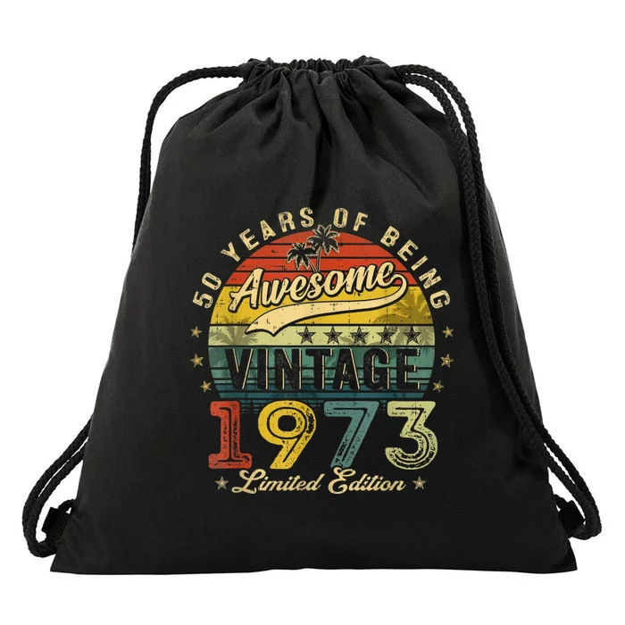 50 Year Old Vintage 1973 Limited Edition 50th Birthday Drawstring Bag