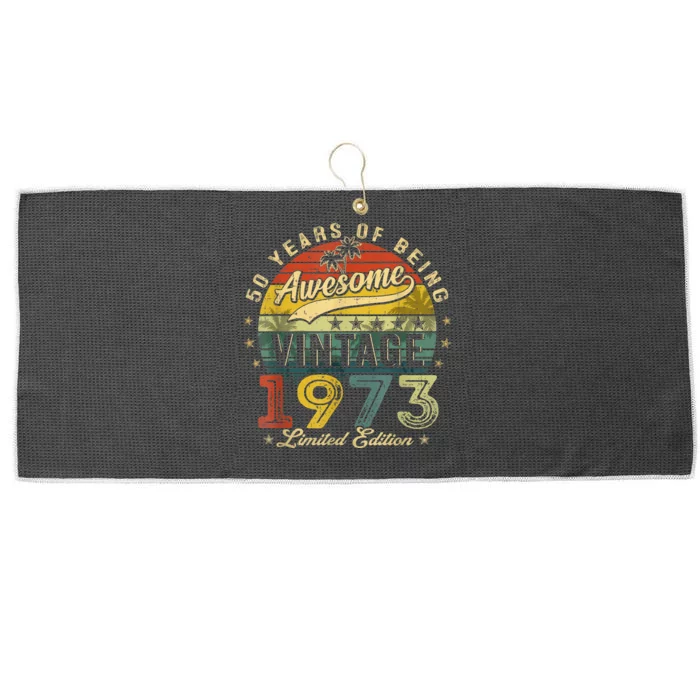 50 Year Old Vintage 1973 Limited Edition 50th Birthday Large Microfiber Waffle Golf Towel